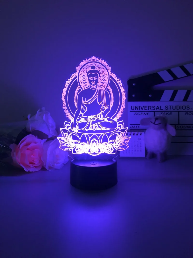 3d Night Light Buddha Sakyamuni Hot Selling for Bedroom Decor Cute Birthday Colorful Gift LED Lamp Manga Kid Lovely Present