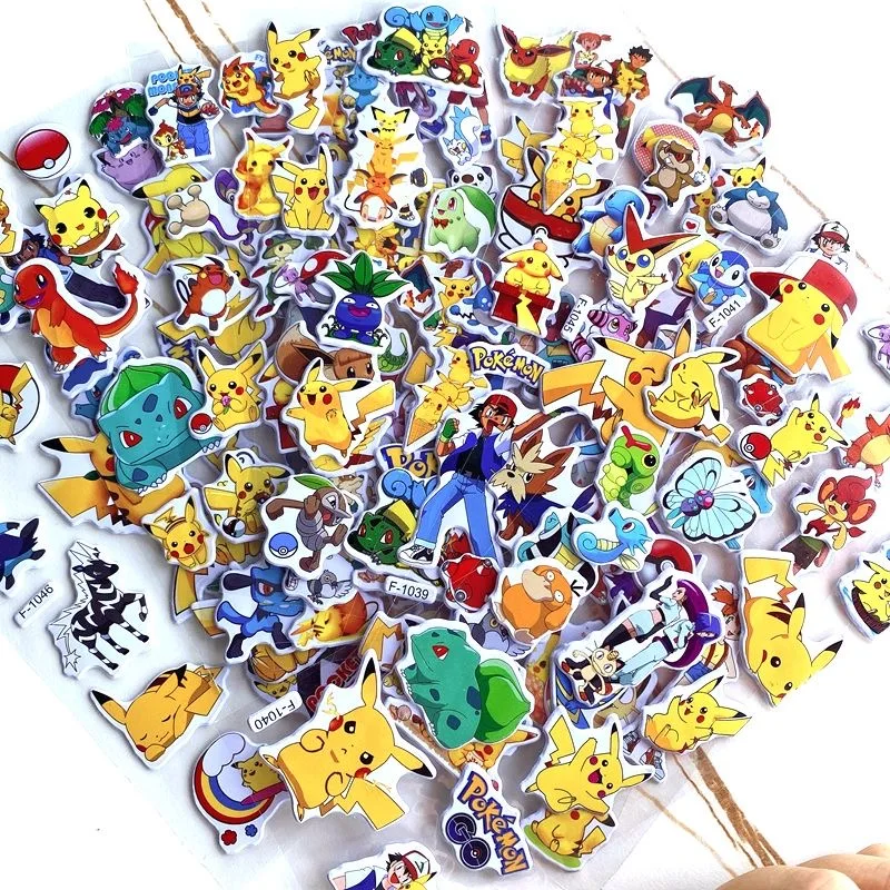 12 pçs adesivo dos desenhos animados kawaii bonito anime à prova dwaterproof água dimensional 3d stikers inchado livro em massa adesivos crianças brinquedo presente