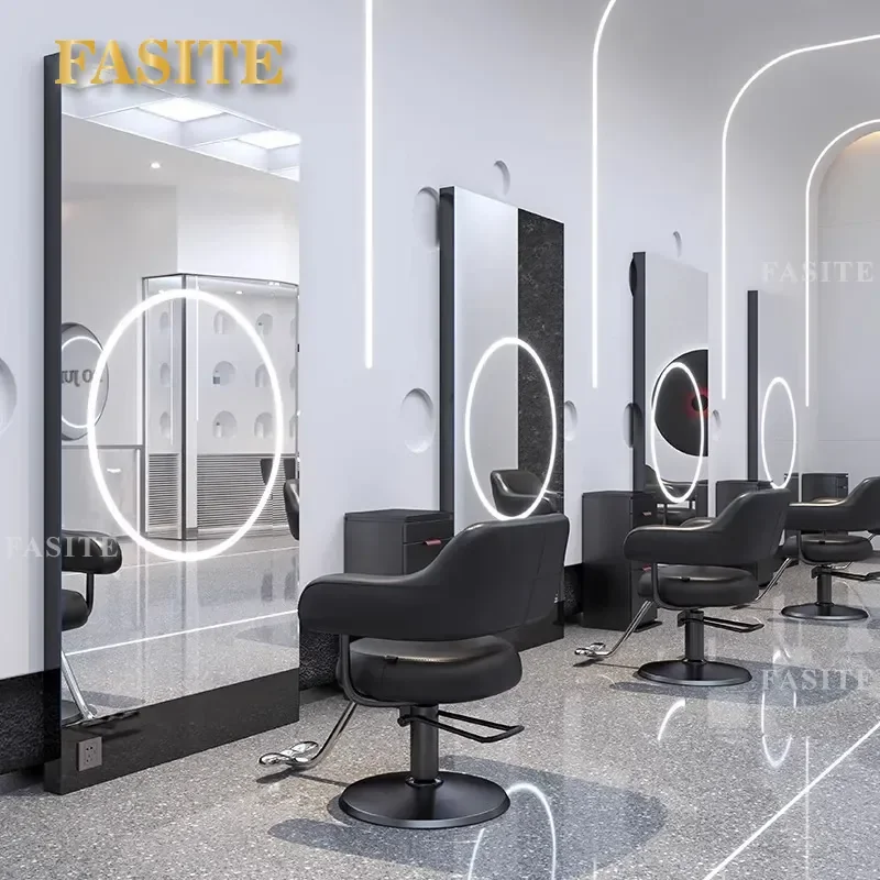 For Hair Double Sided Floor Mirror Barber Shop Full Length Perming Dyeing Cutting Standing Glass New