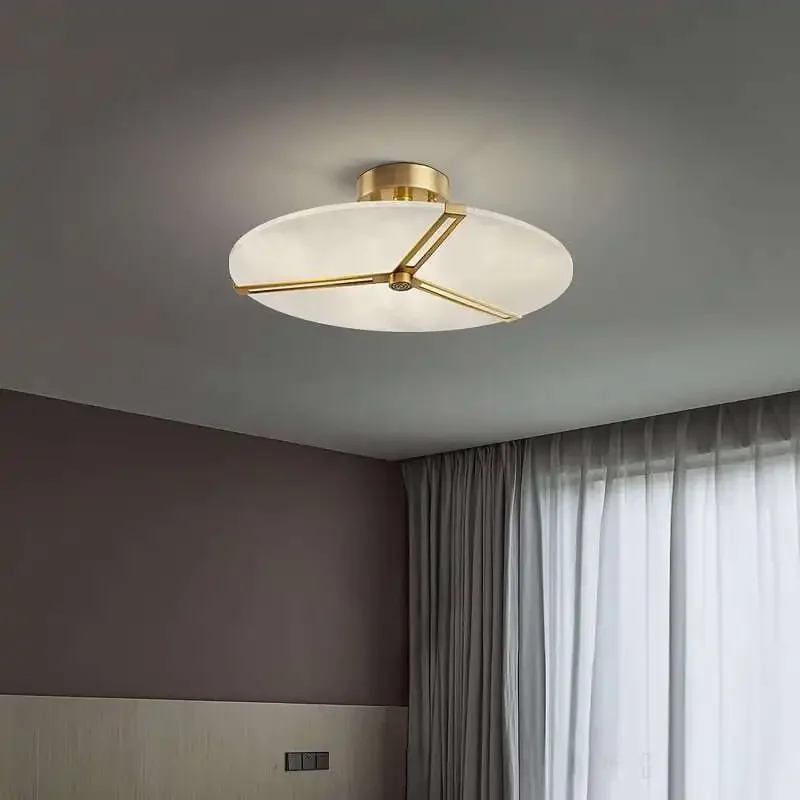 TechHPMarble Ceiling Lamp Natural Marble Ceiling Chandelier Home Decor G9 Lamparas Led Light