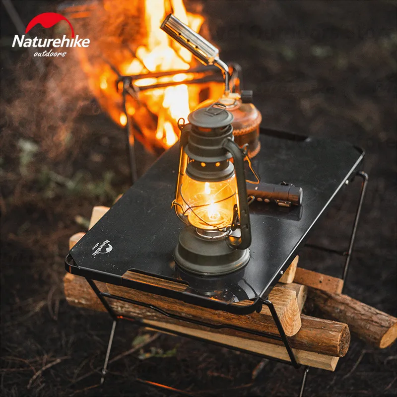 Naturehike Fireside Firewood Table Stainless Steels Folding Camping Table Removable Design Portable Outdoor Picnic BBQ Multipurp