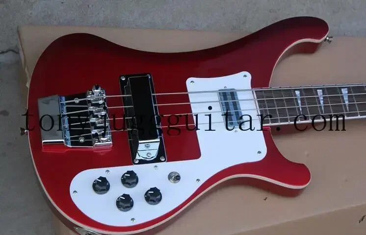 4 Strings Metallic Red 4003 Electric Bass Guitar Chrome Hardware Triangle MOP Fingerboard Inlay Awesome China Guitars