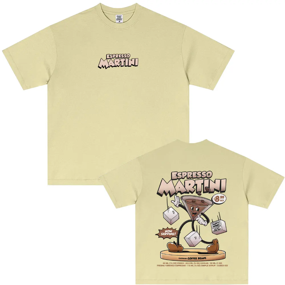 

Espresso Martini Cocktail Lover Funny Meme T-shirt Men Women Casual Oversized Short Sleeve T Shirt Men's Cotton Vintage T-shirts