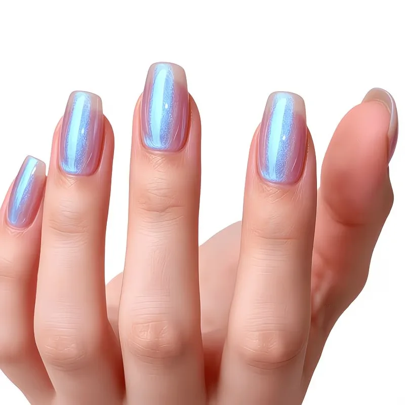 Ice transparent aurora blue nail polish gradual change mermaid aurora lasting fixed color easy to color quick drying manicure