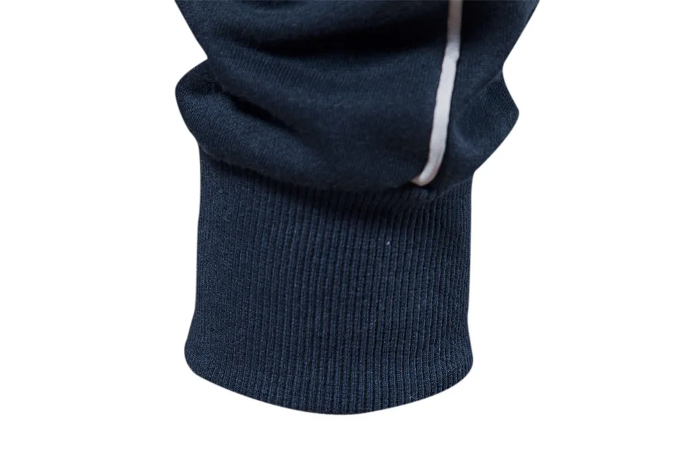 Autumn Winter Stand Collar Zip-Up Long Sleeve Sweatshirt Men's Color-Block Sportswear