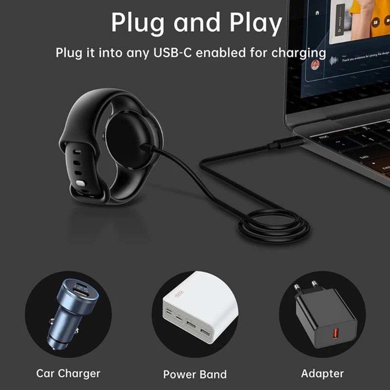 Kabel do ładowania USB przewód bazowy do Google Pixel Smart Watch typ C Dock przejściówka do ładowarki magnetyczny