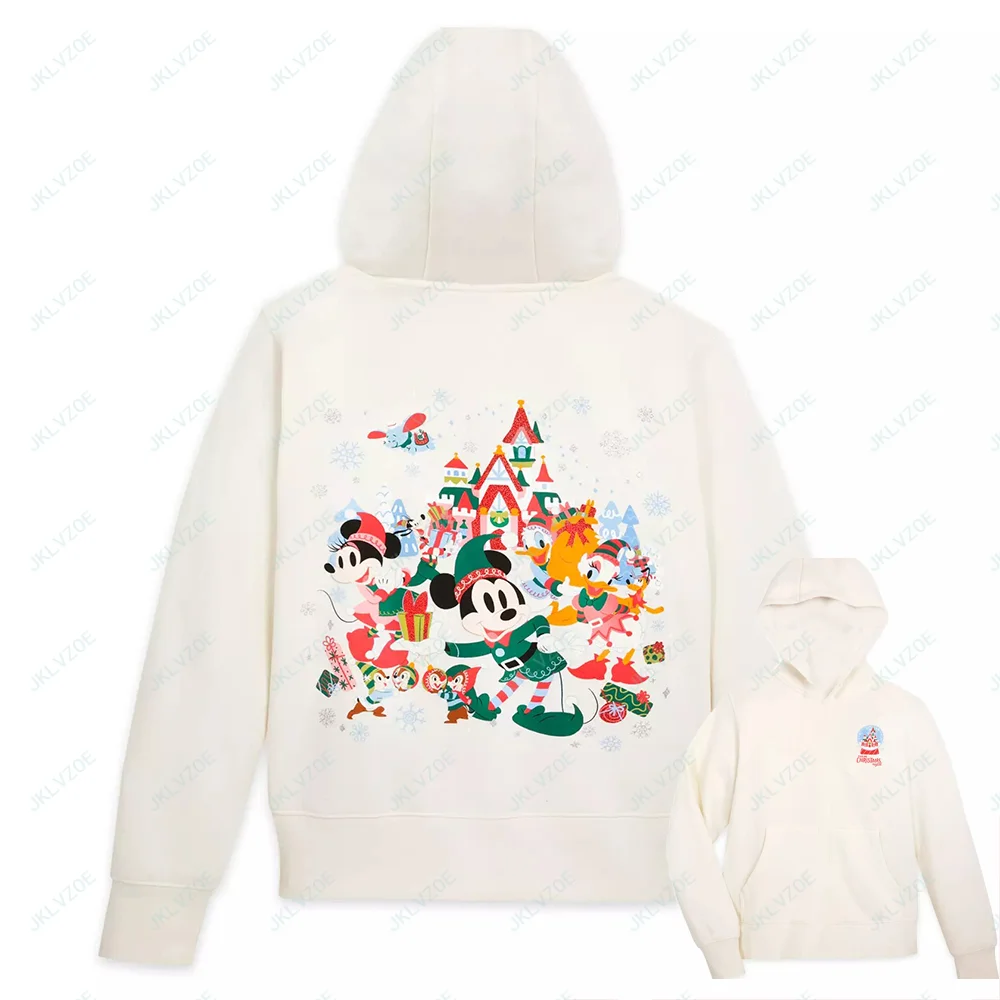 Autumn And Winter New Arrivals Disney Mickey Mouse and Friends Fantasyland Castle Holiday Santa Fashion Pullover Cottoon Hoodie