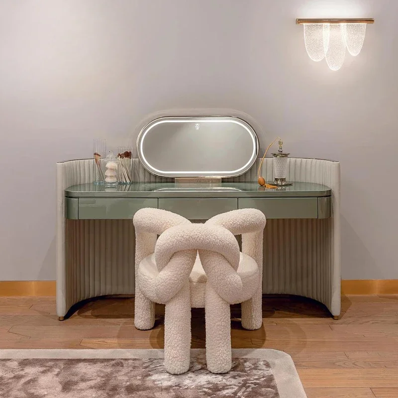 

Luxury Vanity Makeup Dresser Mirror Set Women Modern Princess Dressers Bedroom Organizer Coiffeuse Chambre Home Furniture