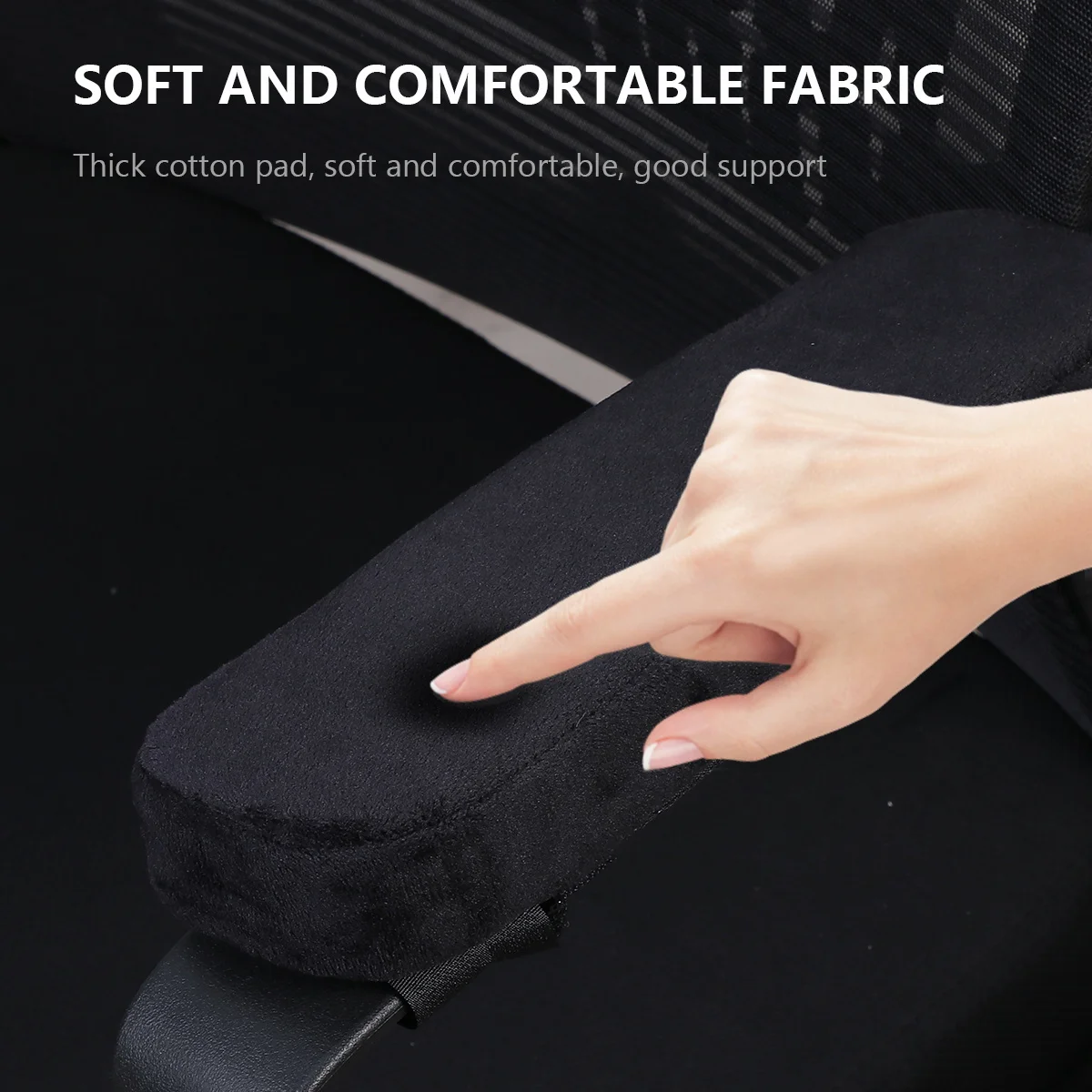 

Office Chair Armrest Pad Memory Sponge Thick Soft Cushions Zippered Cover Elastic Fit Gaming Chair Elbow Support Pain Relief