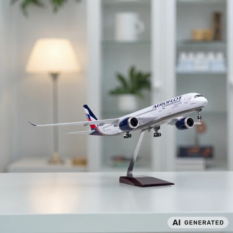 47cm A350 Aeroflot Russian Airways 1/142 Scale Aircraft Diecast Resin Model Airplanes With Landing Gear Aviation Hobbyist Gift