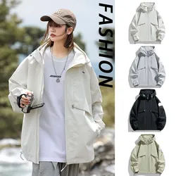 Women Spring Autumn Waterproof Hiking Jackets Men Outdoor Camping Trekking Fashion Hooded Windproof Windbreaker Rain Jackets