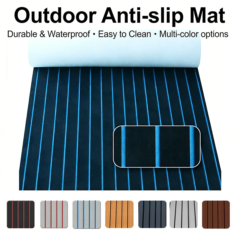2400x450X6mm Faux Teak EVA Foam Boat Deck Mat Non-Slip Waterproof Marine Flooring Sheet for Yacht Pontoon MotorBoat