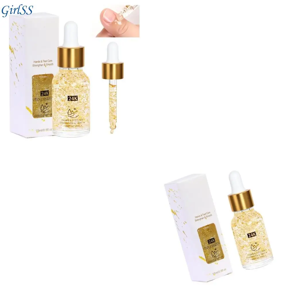 Oil 24K Flakes Cuticle Repair Oil Liquid Nourishment for Dry Brittle Nails T4MB