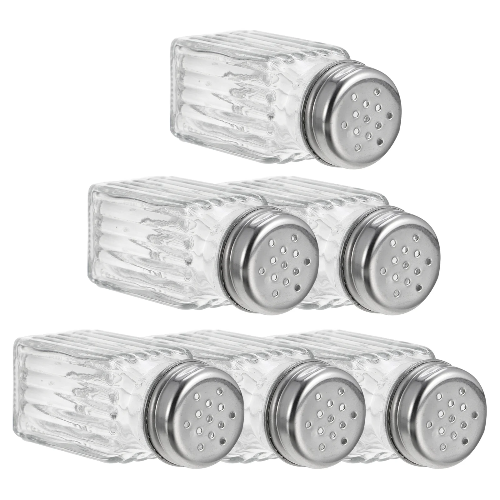 6 قطعة زجاجات توابل زجاجية متعددة الوظائف قوية للمنزل شواء التخييم حاوية توابل الزجاج الفلفل شاكر #6