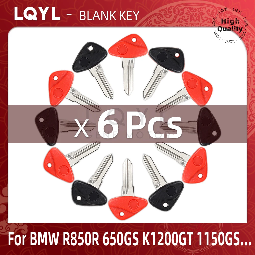 6Pcs New Blank Key Motorcycle Replace Uncut Keys For BMW R850R K1200LT R1100RT R1100GS R1150RT 650GS 650CS 1150GS K1200GT Etc