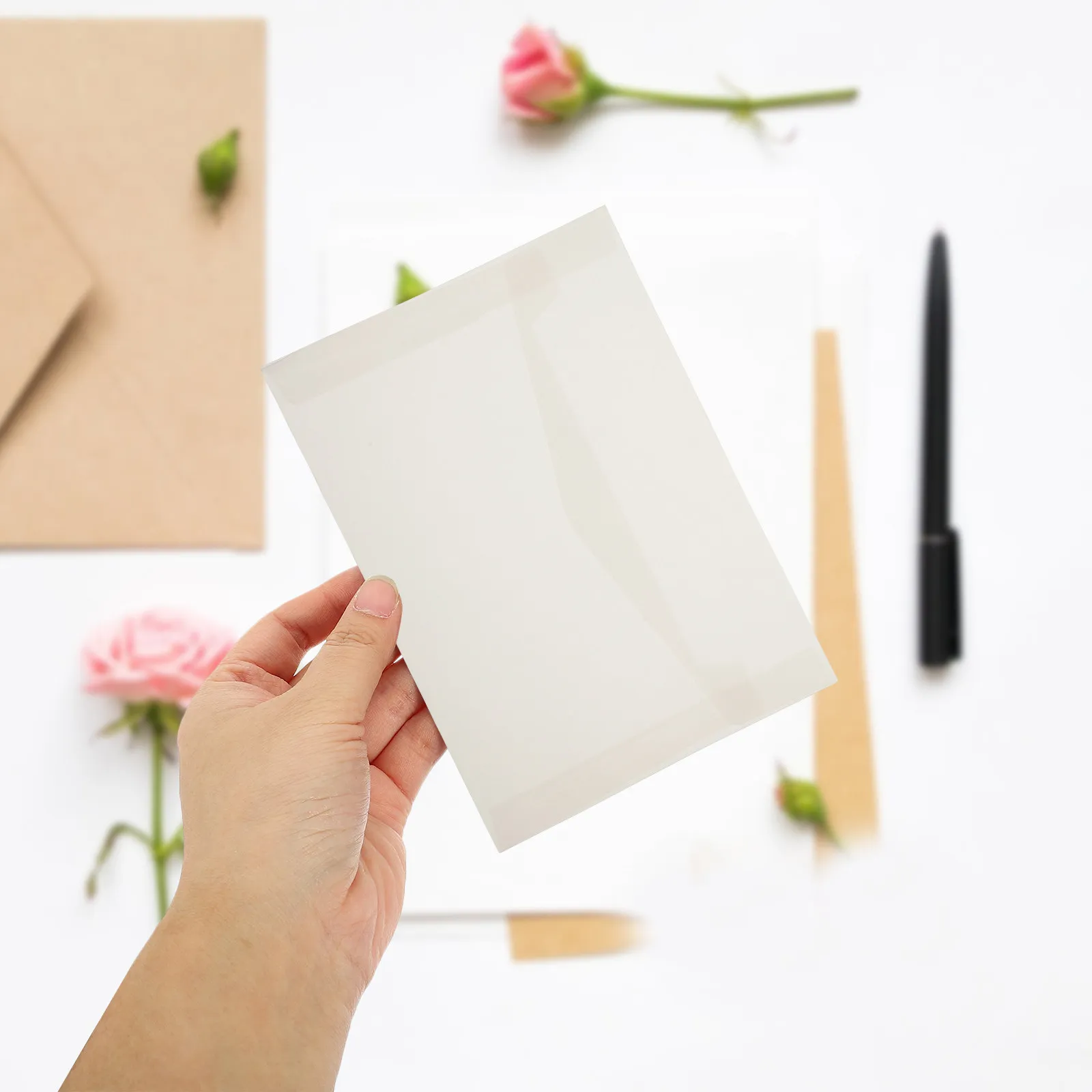 

50 шт. полупрозрачных конвертов для восковых печатей, винтажные конверты для приглашений на свадьбу, вечеринку, для денег и карт, многоразовые