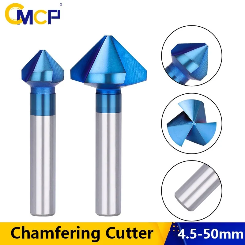 

CMCP HSS Countersink Drill Bit 3 Flute 90 Degree Chamfering Tools Wood Metal Hole Cutter Chamfer Cutter 4.5-50mm