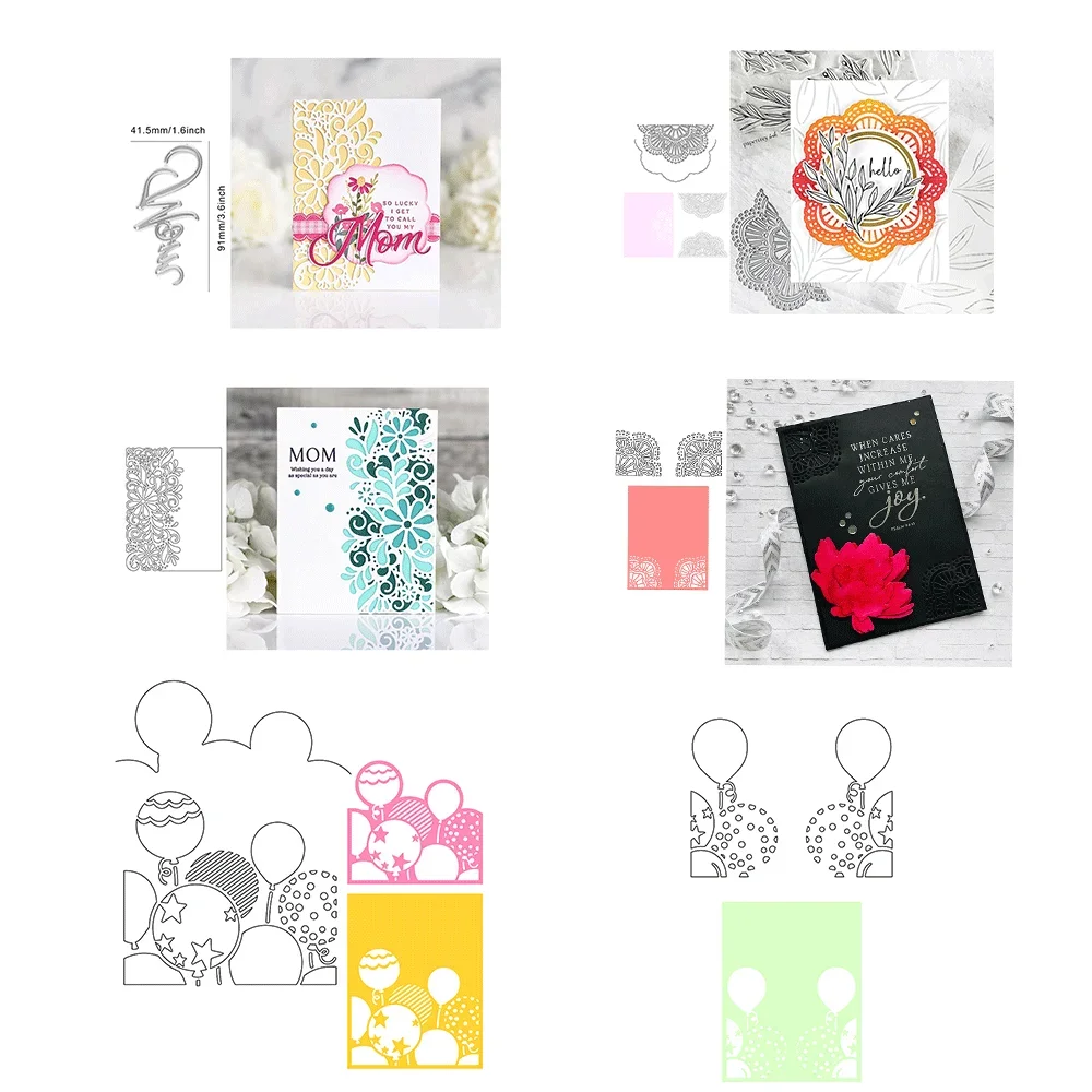 

Flower Metal Cutting Dies MoM word Embossing Diecut 2024 New For DIY Card Making Scrapbooking Crafting Supplies
