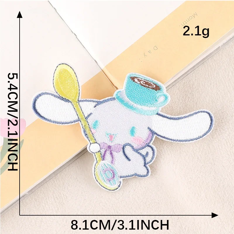 Sanrio Kuromi Cinnamoroll Anime Fusible Patches on Clothes Embroidery Patch Garment Hoodies Pants Accessories Kawaii Gift Pat