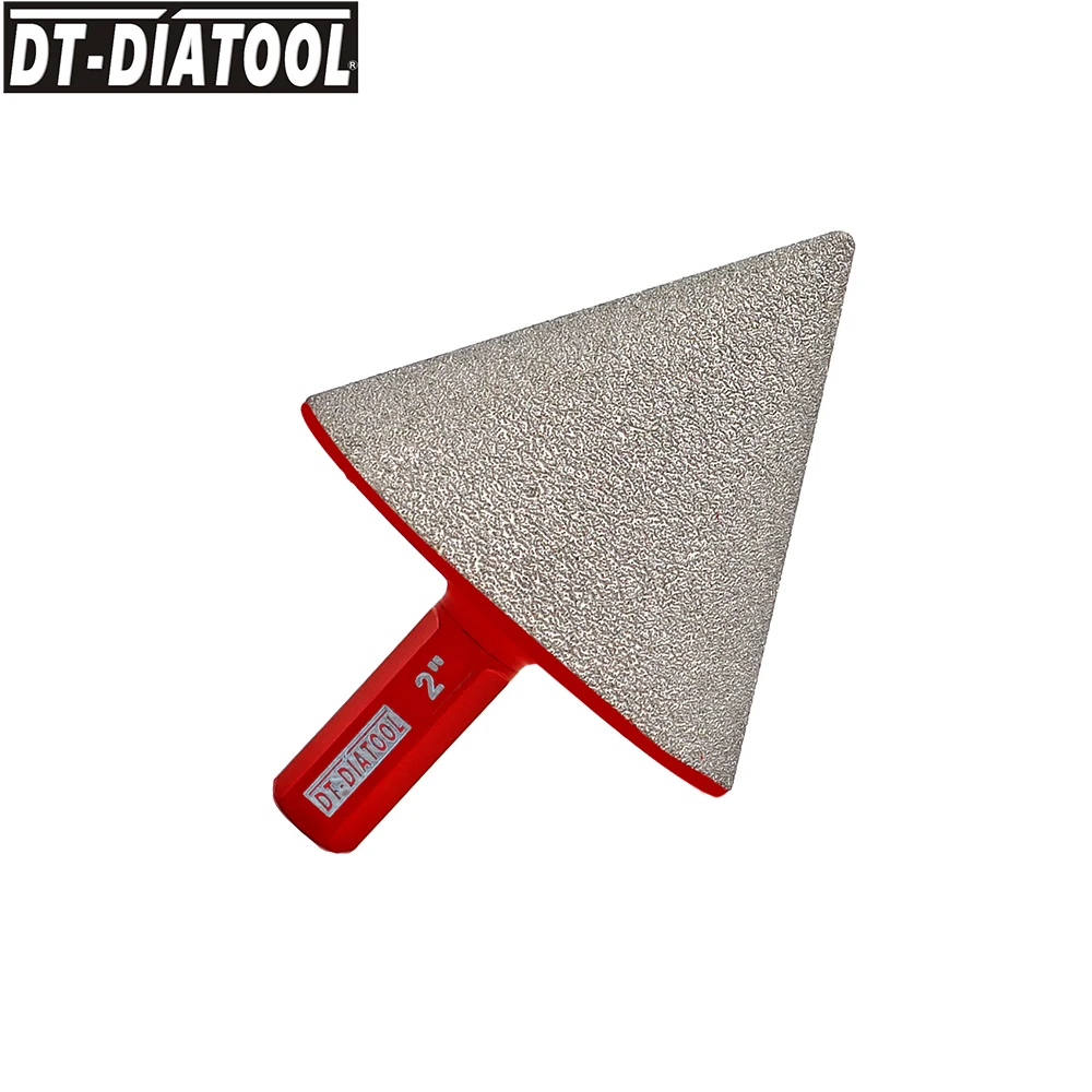 DT-Diatool 1pc Diamond Chamfer Bit Hex Shank for Tile Marble Granite Ceramic Bevel Chamfering Dia 50mm