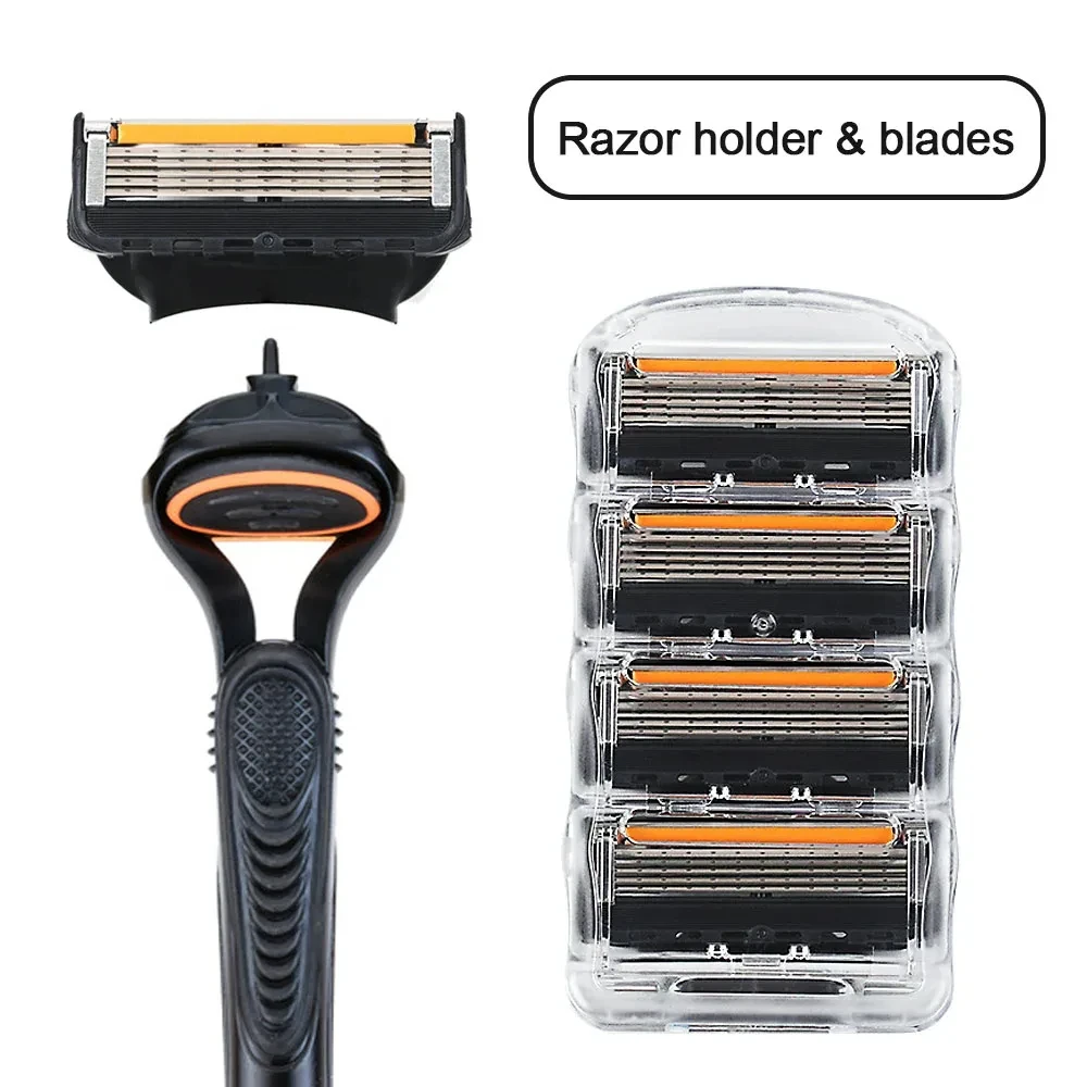 Razor Blade Men's Safety Shaver Beard Moderate Swing Left and Right To Fit Cheek for Shaving 5 Layer Blade Comfortable