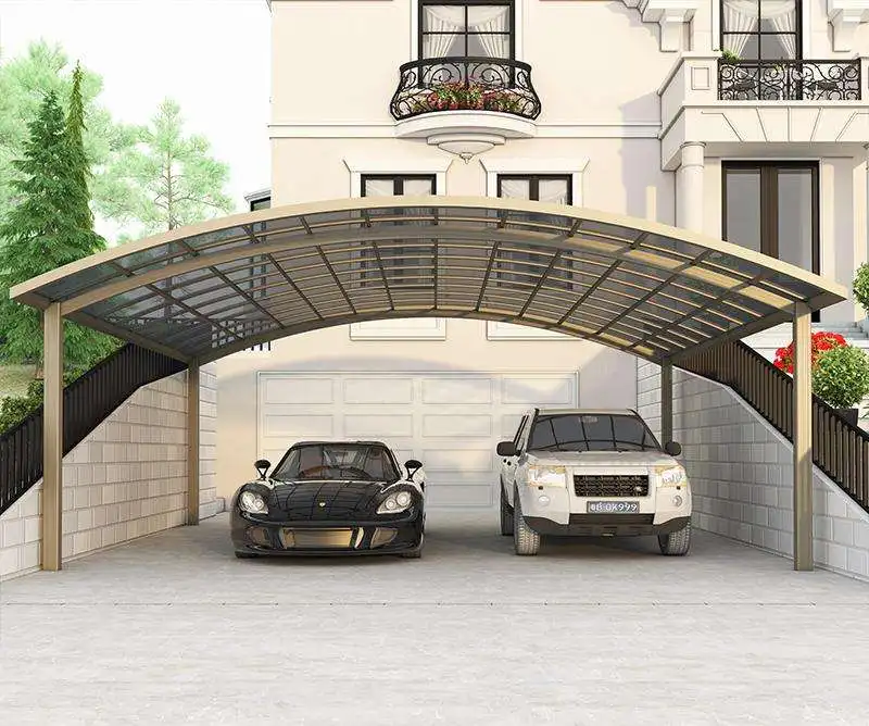 Customized Size Outdoor Aluminum Alloy Acrylic Sunshade Carport Easy To Install Car Parking High Quality Sturdy Car Shelter