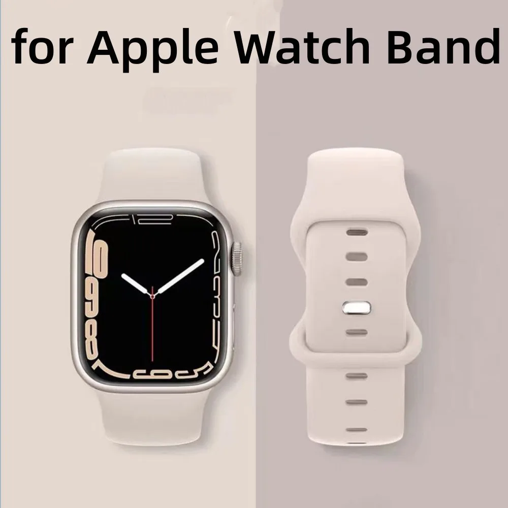 

Silicone Strap For Apple Watch Band 40mm 41mm 44 mm 45mm 46mm 49mm 42mm 38mm Correa Bracelet iWatch series 6 ultra 2 7 8 9 se 10