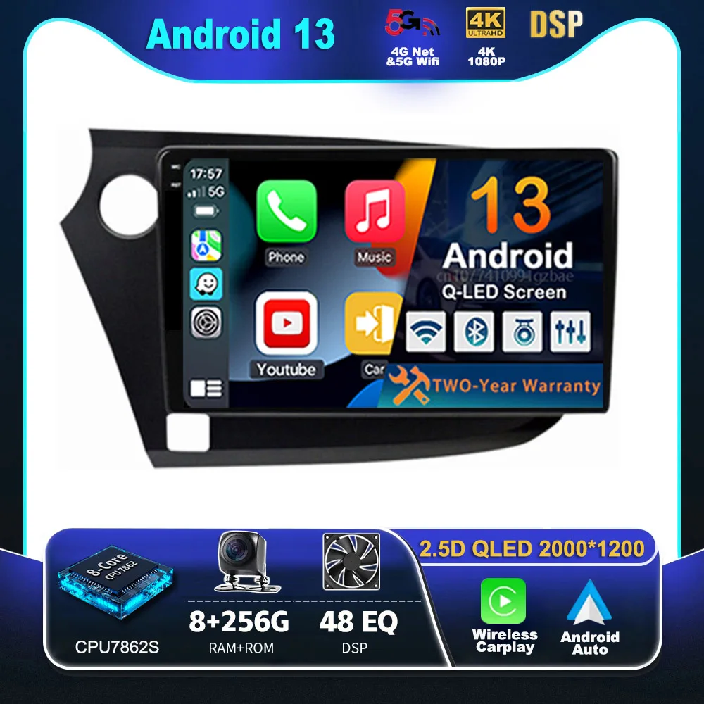 

Android 13 Carplay Auto WIFI+4G DSP Car Radio For HONDA INSIGHT 2009 - 2014 Navigation GPS Multimedia Video Player Stereo DVD BT