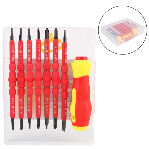 Electrician Repair Tools Kit Insulated Screwdriver Set Chrome vanadium steel Interchangeable Blade 8pcs