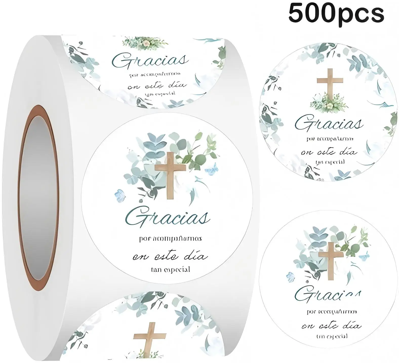 

Green Gracias Stickers Spanish Thank You Labels 2 inch-Self-Adhesive Reward Decals for Birthday Party Favors 500pcs