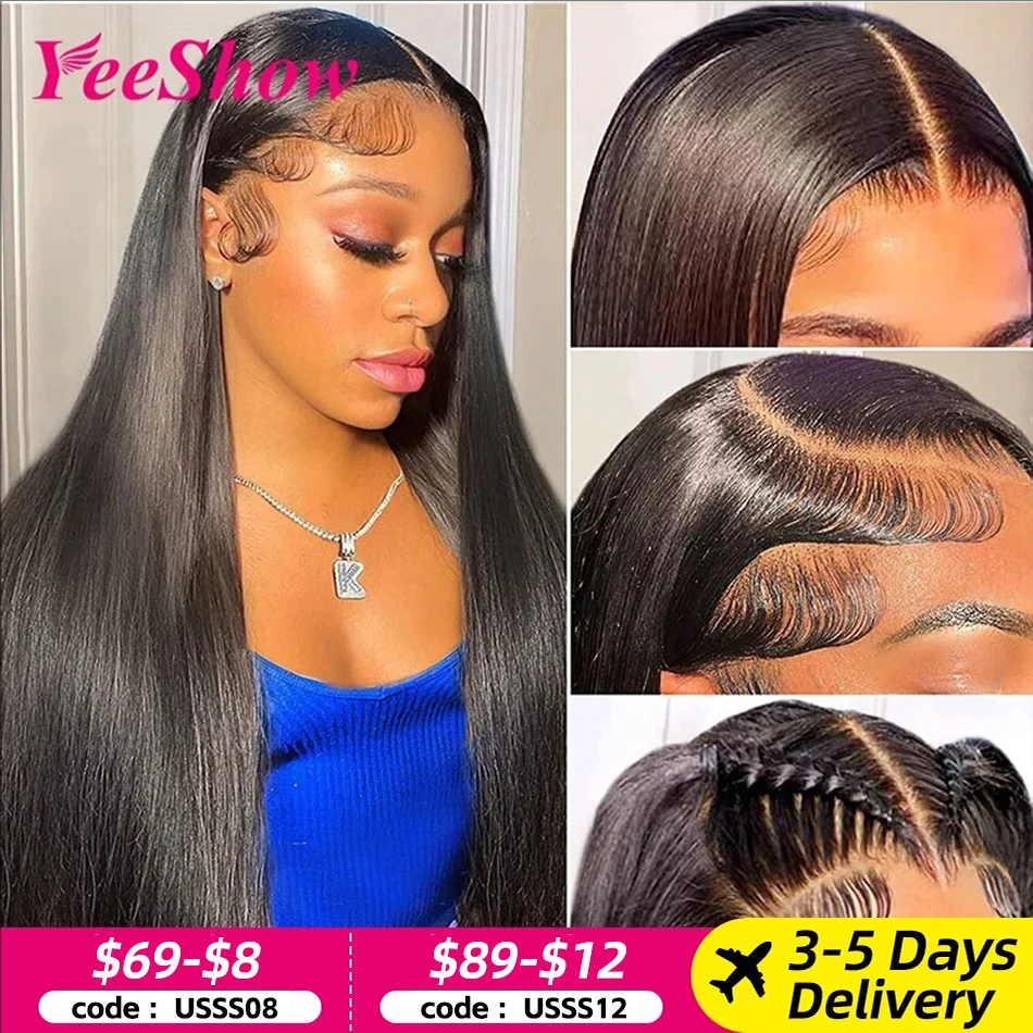 Straight Lace Front Wigs 13x6 HD Transparent Lace Frontal Wig Pre Plucked Remy 13x4 Brazilian Straight Human Hair Wigs For Women