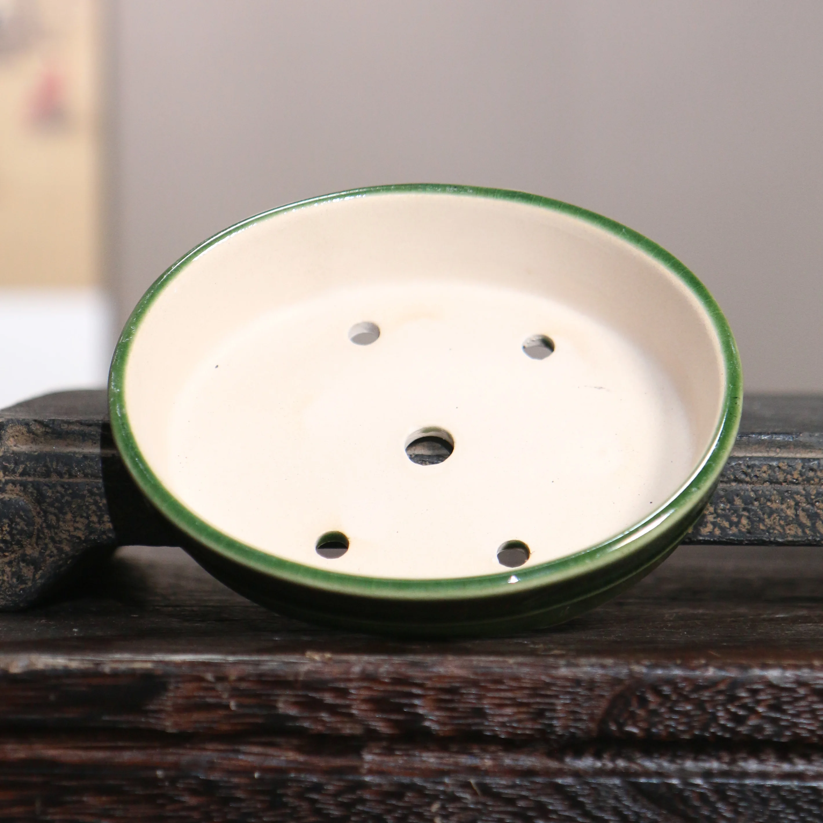 Creative Purple Sand Flower Pot Ceramic Bonsai Pot Retro Succulent Decorative Pot Round Pot Japanese Desktop Flower Pot LC646