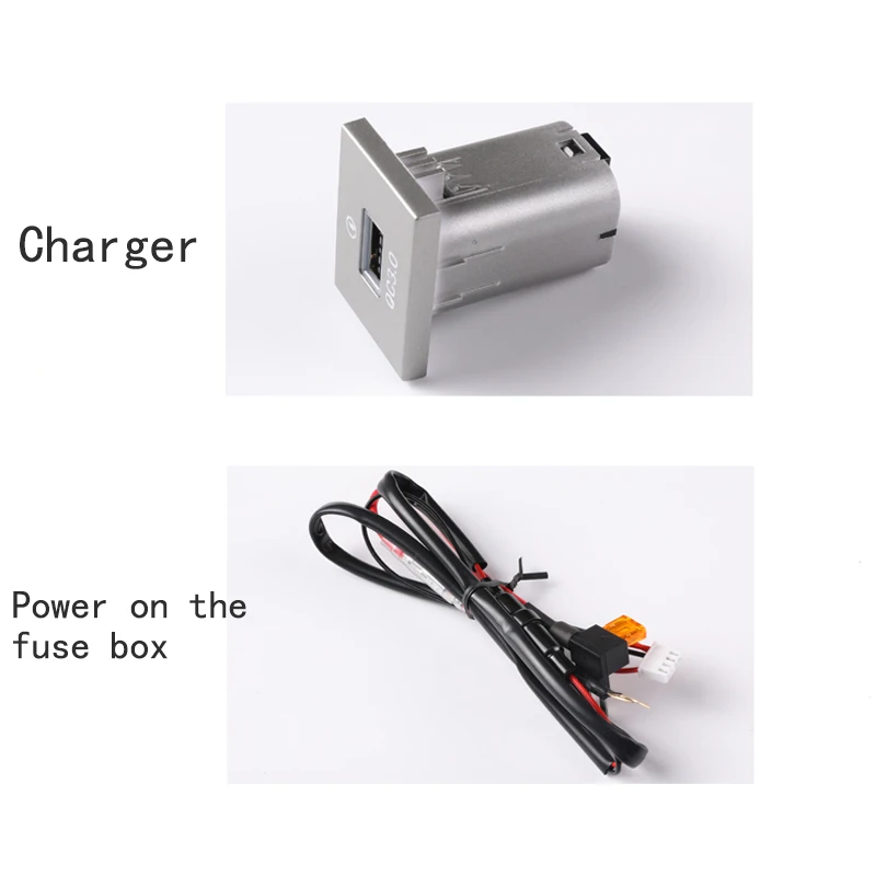 Silvery Car Charger Socket Dual USB PD Type C Charging Outlet Fuse Box Power Adapter For Ford Focus 2 2004-2010 mk2 Accessories