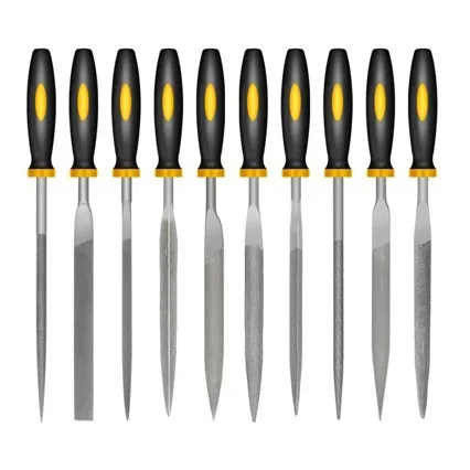 10pc Alloy Steel File Set Precision Round Half-Round Flat Square Triangular Hand Files Steel Rasp Needle Filing Woodworking File