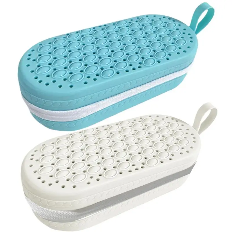 

Large Shockproof Silicone Swim Goggles Case with Lanyard Eyeglasses Sunglasses Storage Bag Ski Goggles Box with Drain Holes