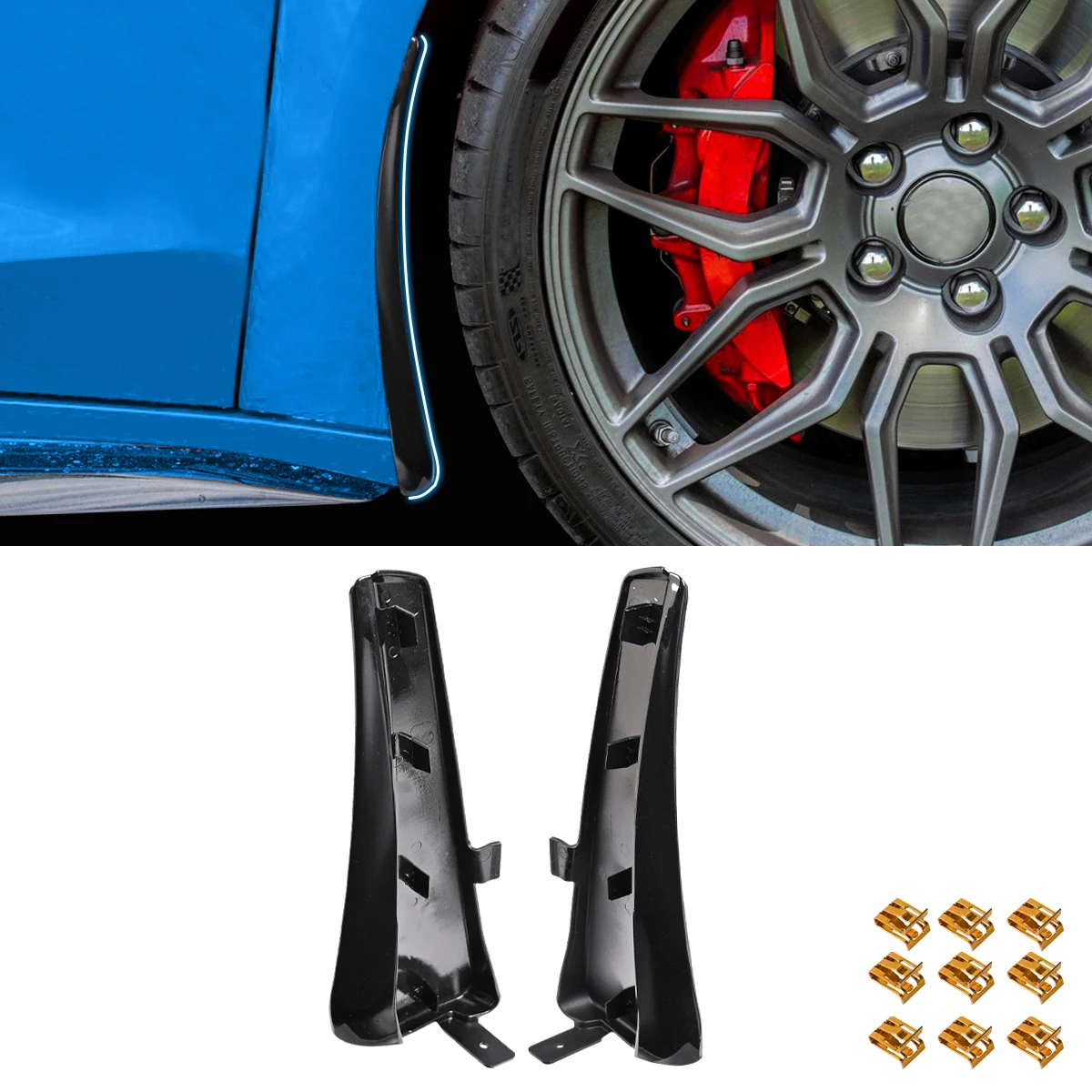 

Mudflaps Fender Front Mud Guards Splash Guards Black Protection For Chevrolet for Corvette C8 Z06 E-Ray Coupe HTC 2023 2024