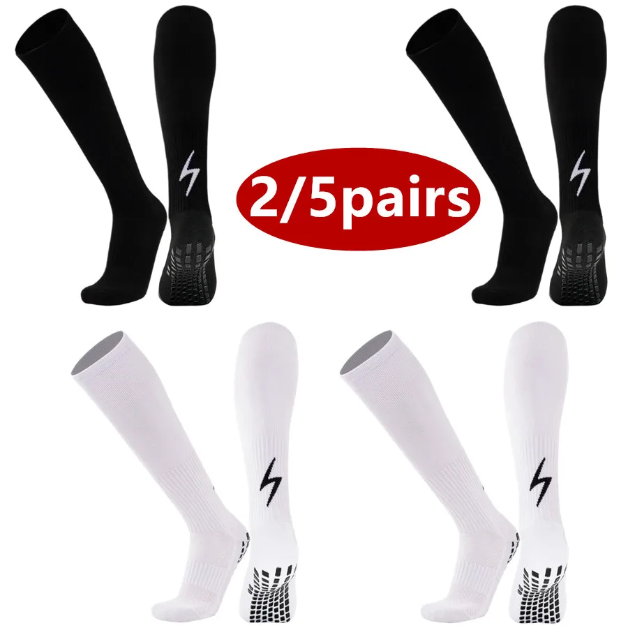 

2/5pairs Unisex Non Slip Grip Socks For Baseball Tennis Skateboard Sport Socks For Men Women