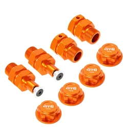 GTBRacing CNC Aluminum Wheel Hub Front / Rear Extended Axles with 7075 T6 Nuts for 1/5 RC Car HPI km rv Baja 5b