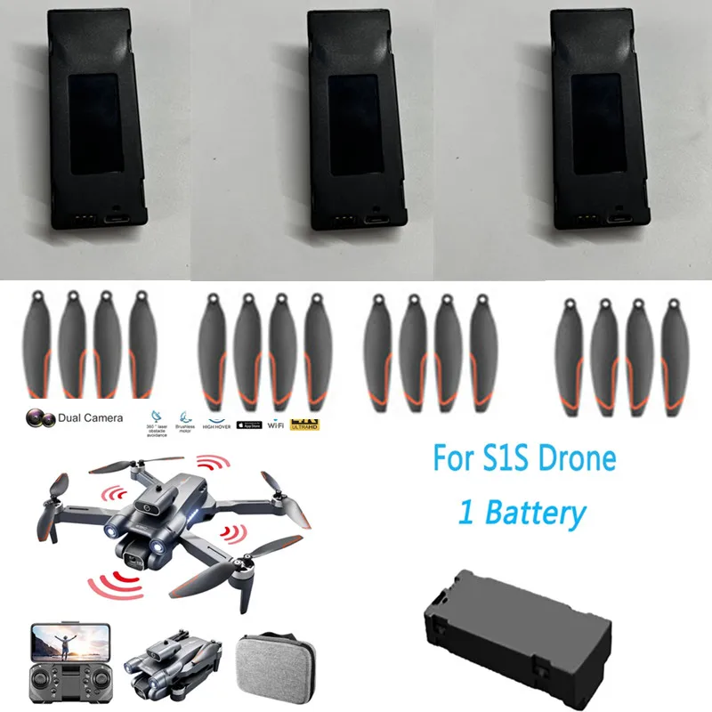 

S1S Drone Battery LSRC S1S RC Drone Original Battery 3.7V 1800MAH Battery Propeller For LS-S1S RC Drone Parts LS-S1S Drone Blade