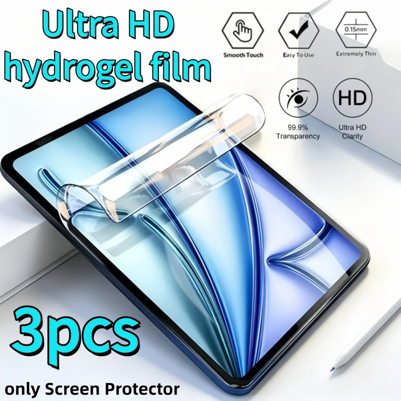 3PCS ultra-clear water condensation flat screen protector ipad scratch-proof, soft film, smooth feel, no broken touch, writing