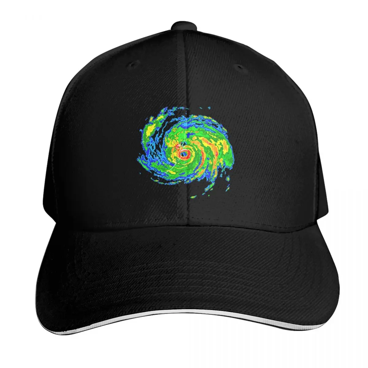 Hurricane Andrew Colorized Radar Baseball Cap Cotton Twill Breathable Contrast Two Tone Brim Snapback Flat Bill