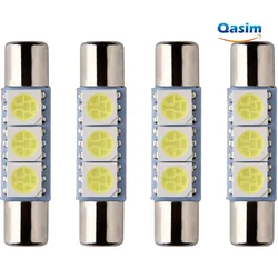 4PCS C5W Festoon T6 28MM 31MM For Car Vehicle Sun Visor Lights Interior Vanity Mirror Dome Map Bulbs 6615F 6614F 3021 3022 5050