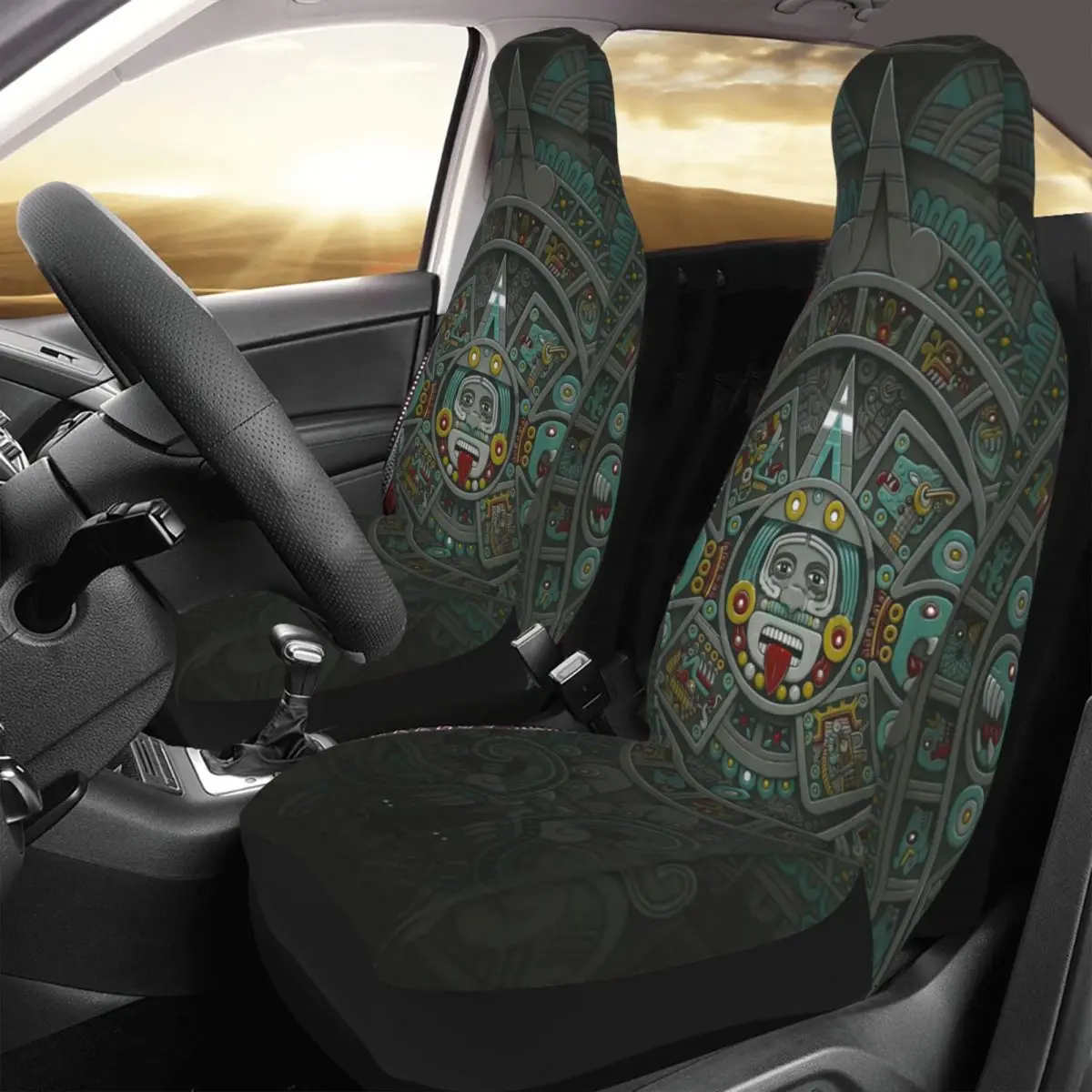 

Stone Of The Sun Car Seat Cover Custom Printing Universal Front Protector Accessories Cushion Set