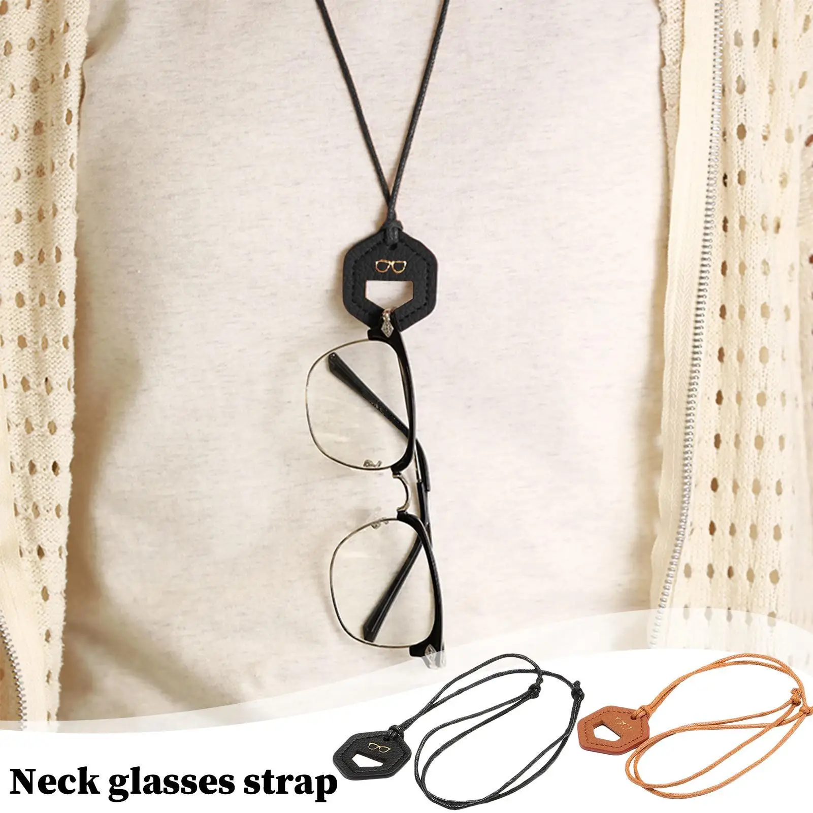 Leder-Brillen-Umhängeband, Brillen-Lanyard, stilvoller Brillenband für Herren, Teenager, Freizeit, Business, Sport, Pendeln, Reisen