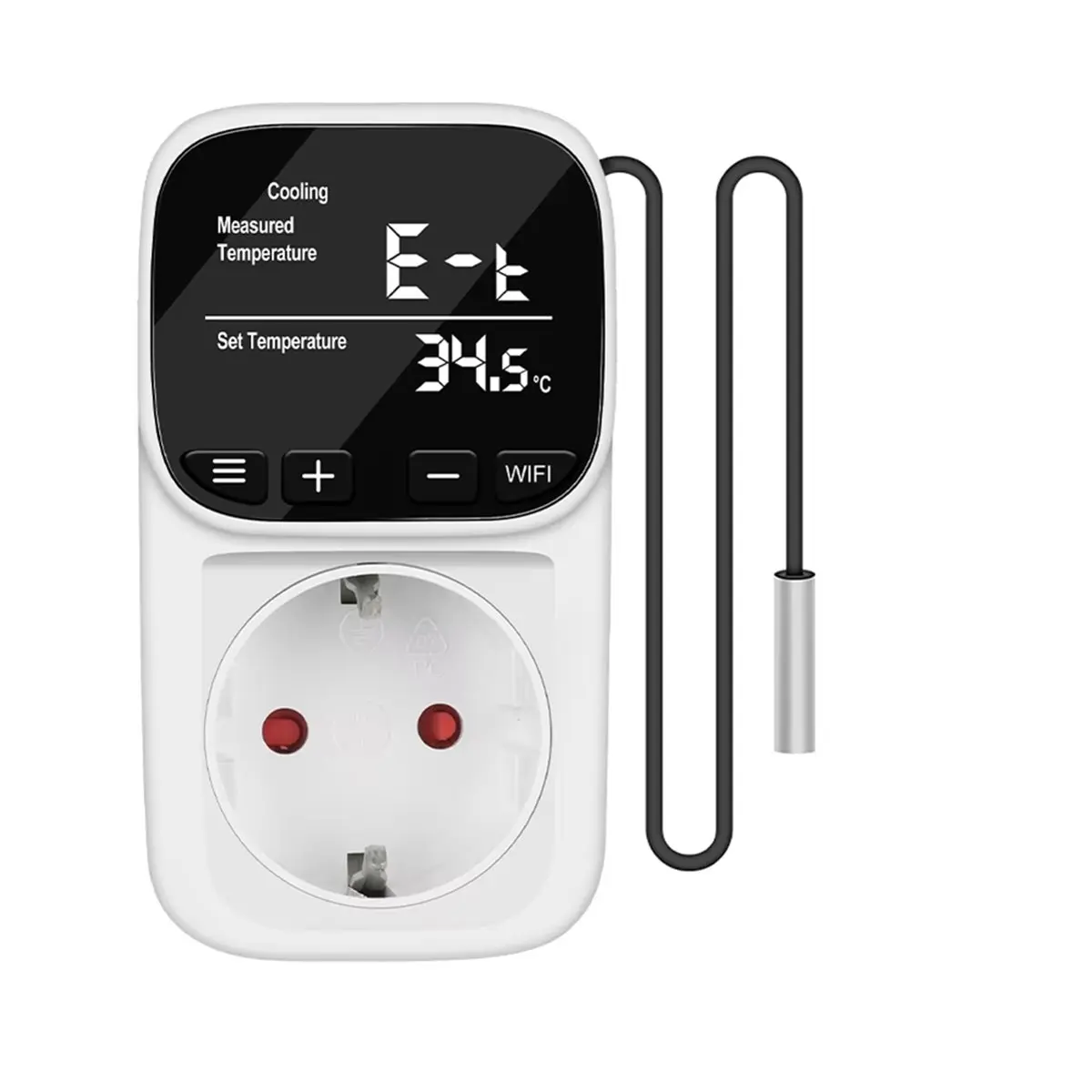 A24I Smart WiFi Digital Thermostat Socket Tuya App Remote Thermostat with Timer Sensor Probe Heating Cooling Switch EU Plug