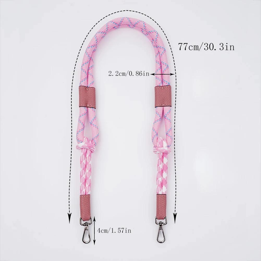 Braided Rope Bag Strap Replacement 78cm Short Shoulder Underarm Strap for Mini Nylon Dumpling Pouch Handbag Conversion Accessory