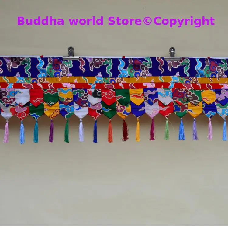 300cm buddhist family altar Shrine Temple hall wall decorative Embroidery Hanging table Enclosing curtain draperies streamers