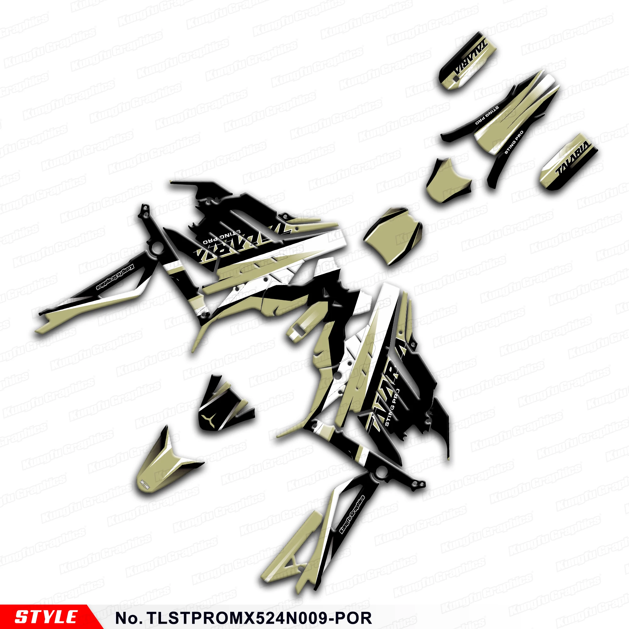 

Пользовательские наклейки JY Racing, полные клейкие наклейки для электрического мотоцикла TALARIA STING MX5 PRO/STING PRO, TLSTPROMX524N009-POR