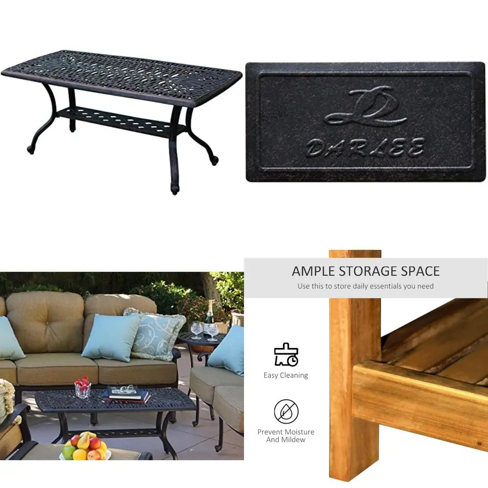 

Прямоугольный алюминиевый журнальный столик, 21 x 42 дюйма из античной бронзы