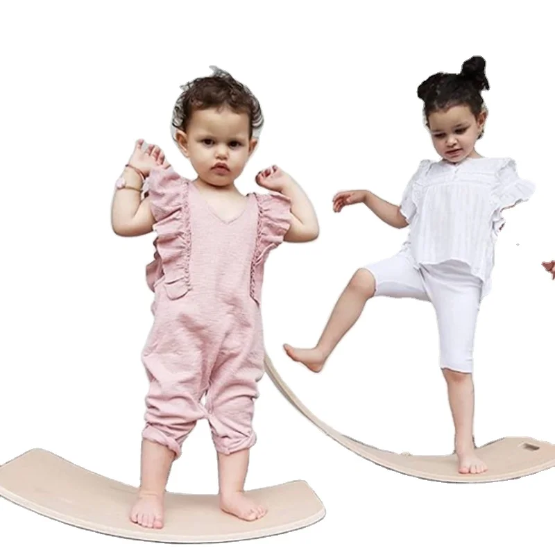 Kids Wooden Balance Board, Yoga Rocker Board for Children